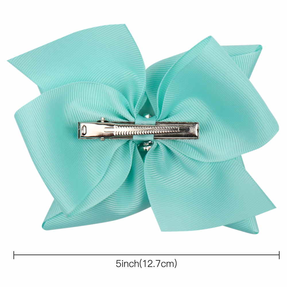 Solid Color Rhinestone Stacked Hair Bow