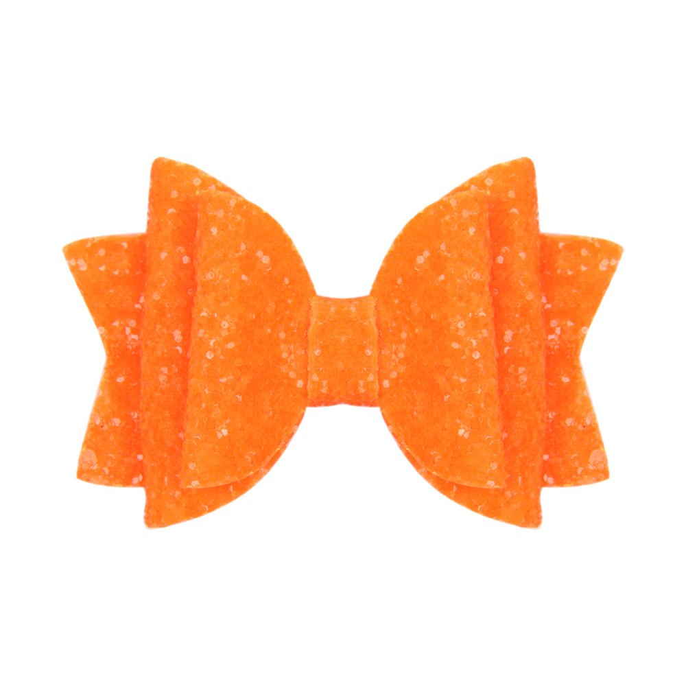 2Pcs/Set Neon Color Glitter Bows With Clips