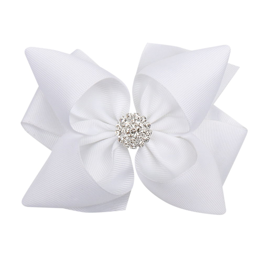 Solid Color Rhinestone Stacked Hair Bow