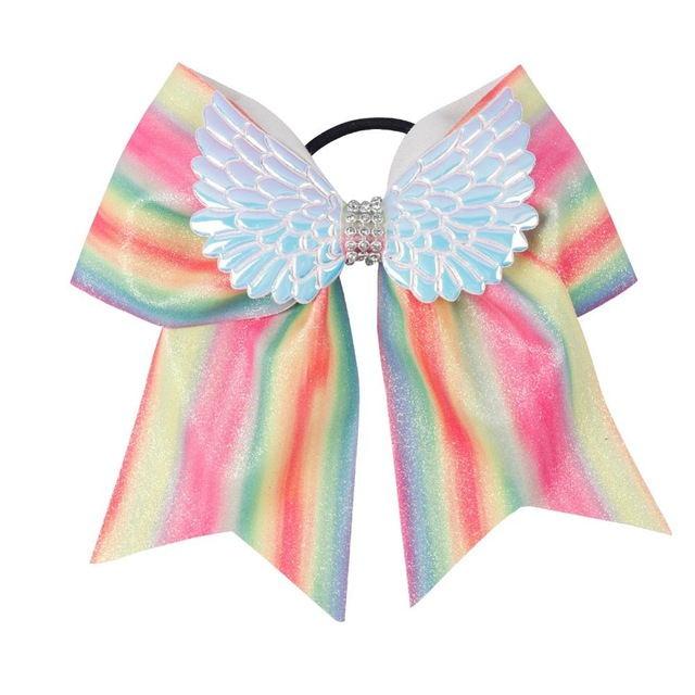 wing rainbow cheer bow