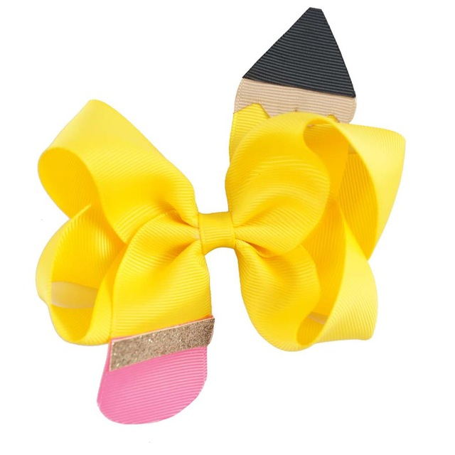 2Pcs/Set Boutique Pencil Hair Bows Clip for Girls