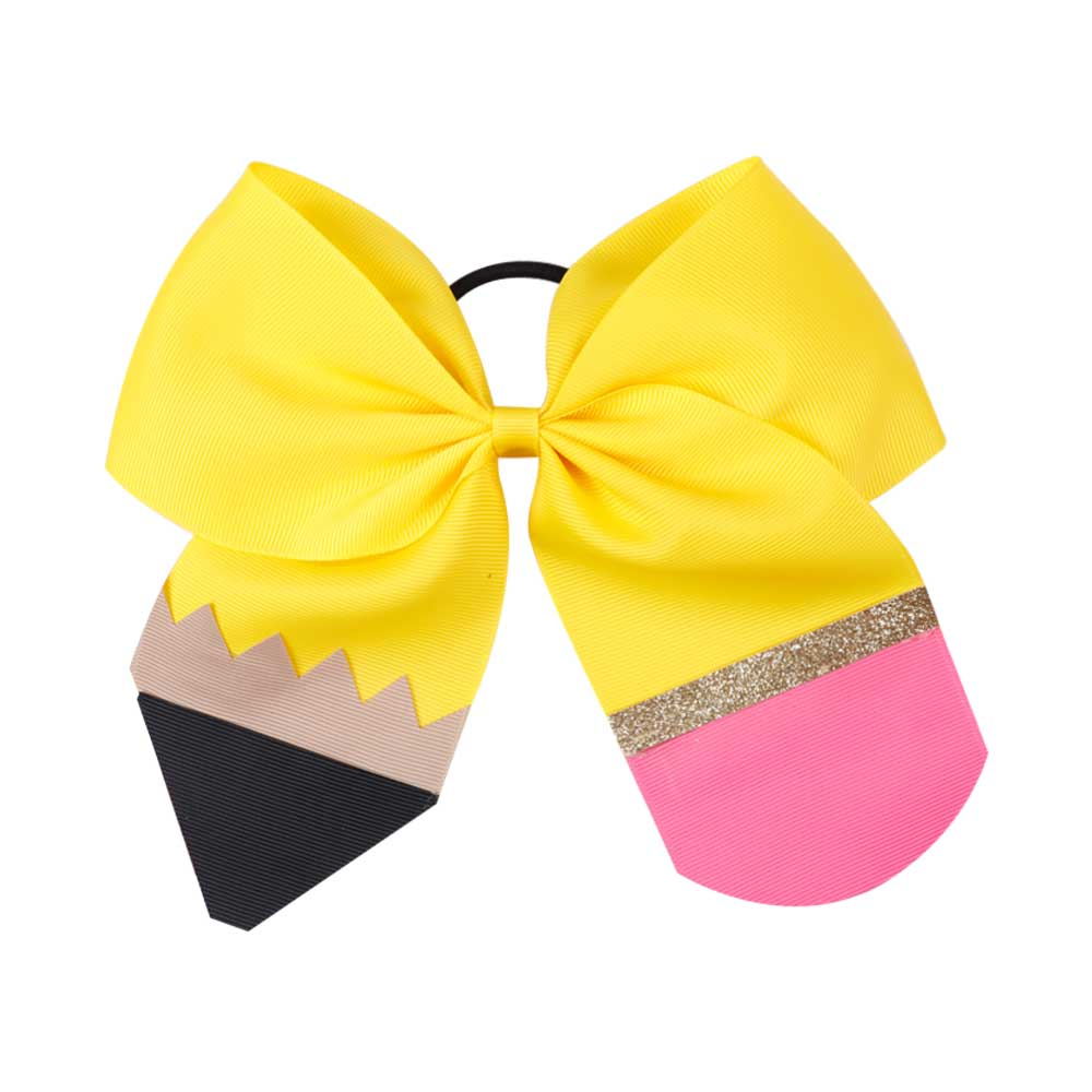 2Pcs/Set School Wear Glitter Cheer Bow With Elastic Bands